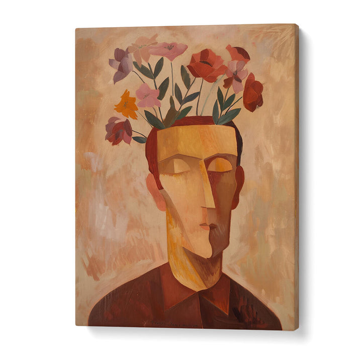 MAN WITH FLOWERS , PORTRAITS & FIGURATIVE ILLUSTRATIONS