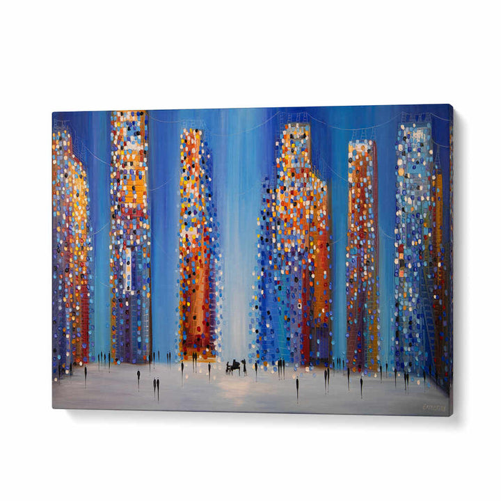 MUSIC IN THE CITY , MODERN IMPRESSIONISM PAINTINGS