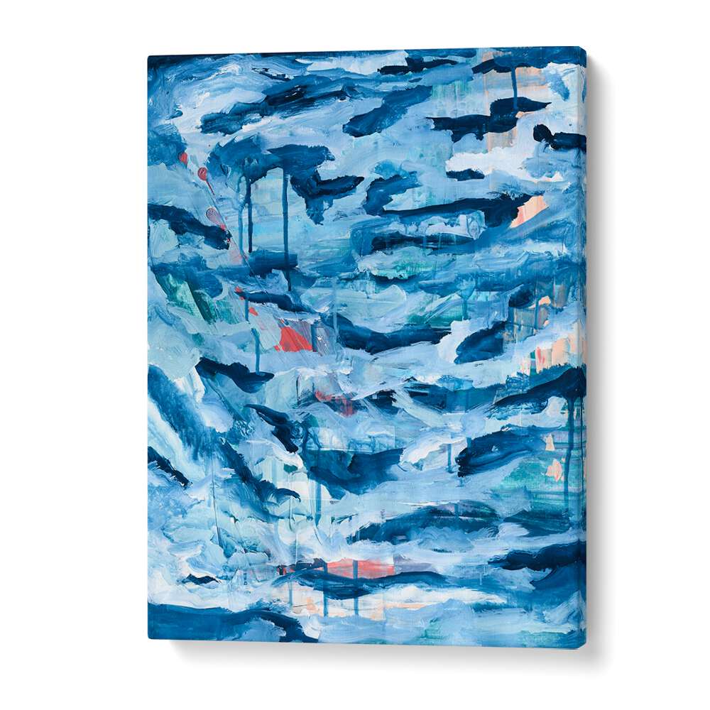 Vibrant Northern Winter abstract paintings capture serene winter landscapes, perfect for modern home decor.