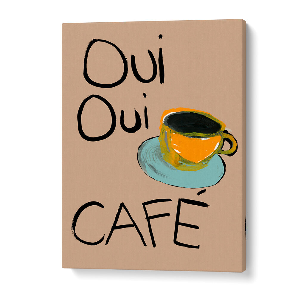 Abstract art featuring a vibrant coffee cup, embodying the essence of OUI OUI CAFÉ, BAR & CAFÉ culture.