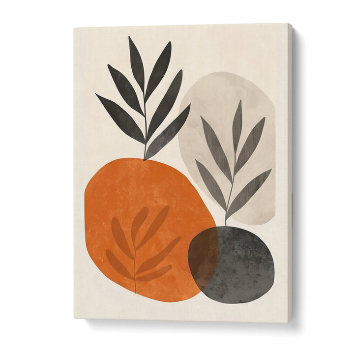 PAINTED SHAPES AND PLANTS III , BOHO ART PAINTINGS