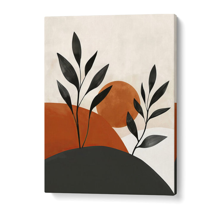 PAINTED SHAPES AND PLANTS I , BOHO ART PAINTINGS