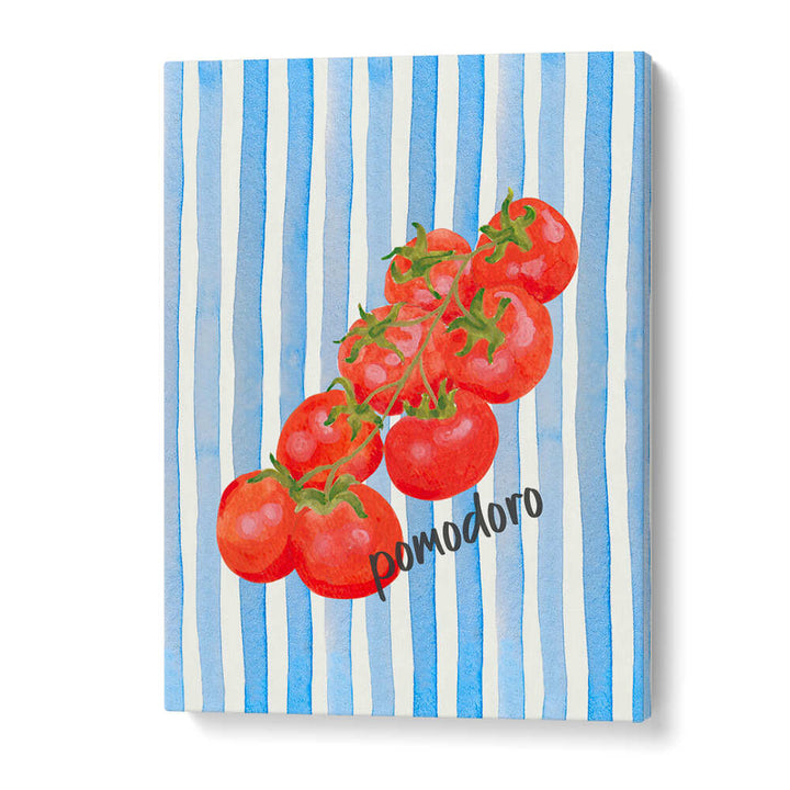 POMODORO ON BLUE STRIPES , KITCHEN POSTERS