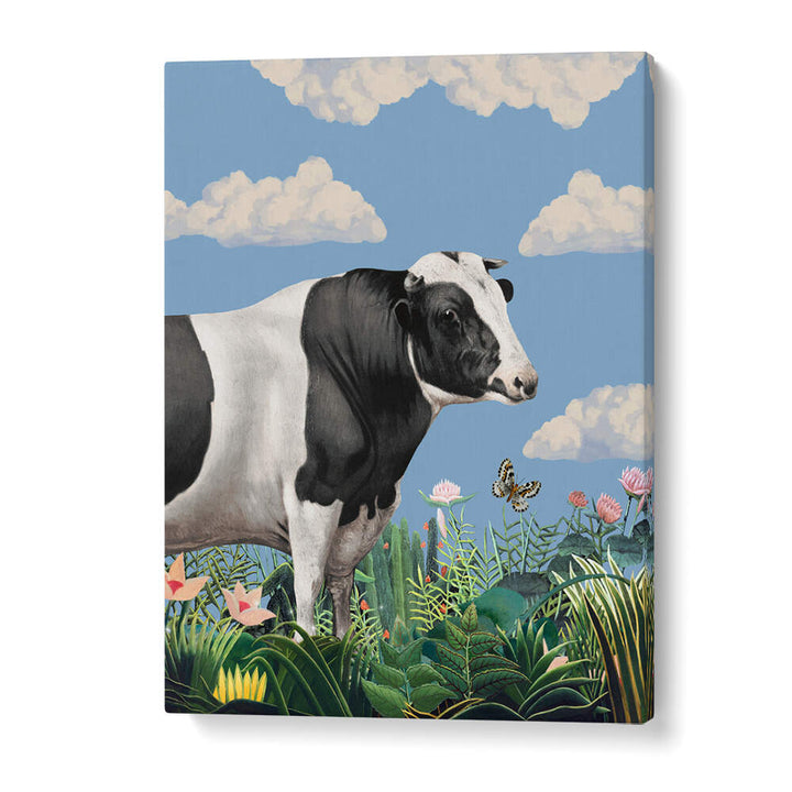 PORTRAITS OF HAPPY COWS , ANIMAL PAINTINGS