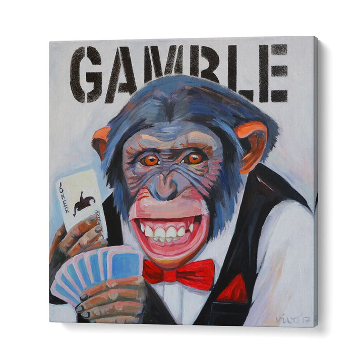 Vibrant PRIMATE'S POKER FACE, COMIC POSTERS showcase a playful monkey in poker attire, perfect for comic art lovers.