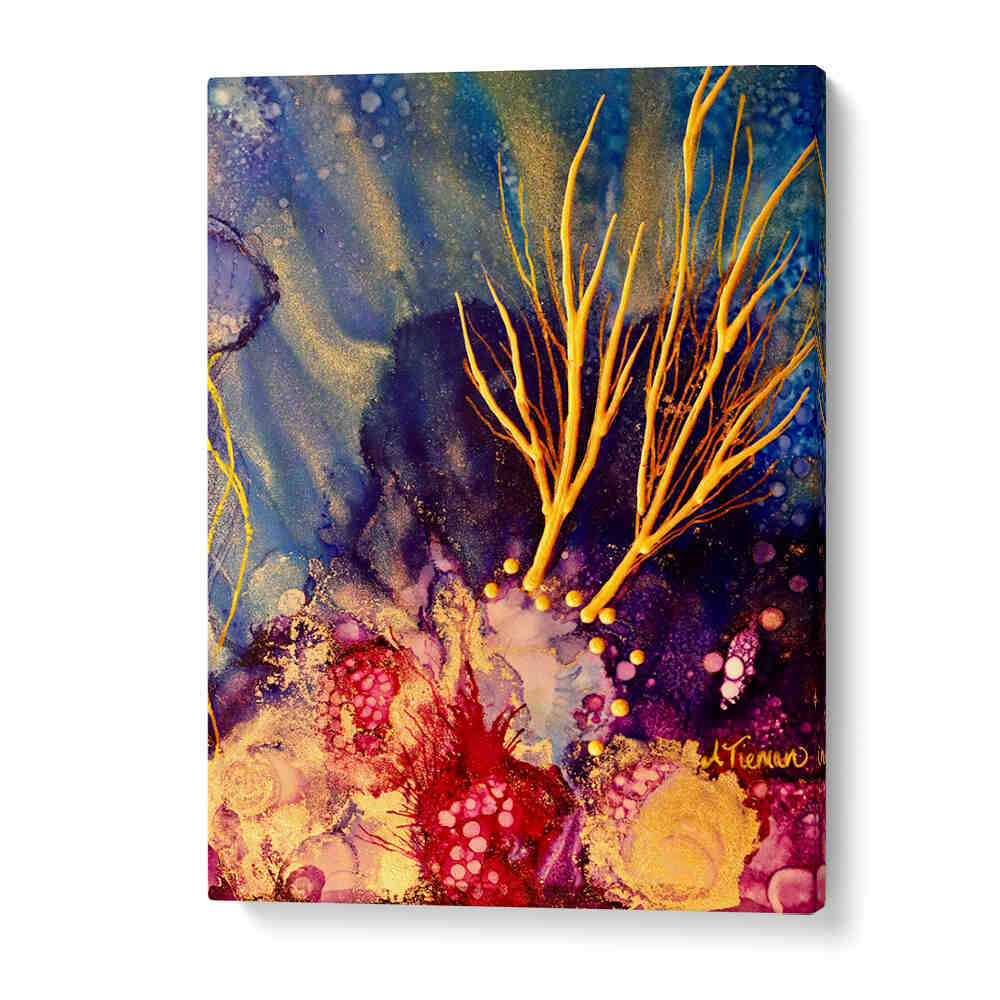 Vibrant colors and textures in RADIANT REEF I, BEACH PAINTINGS evoke serene coastal beauty for your home.