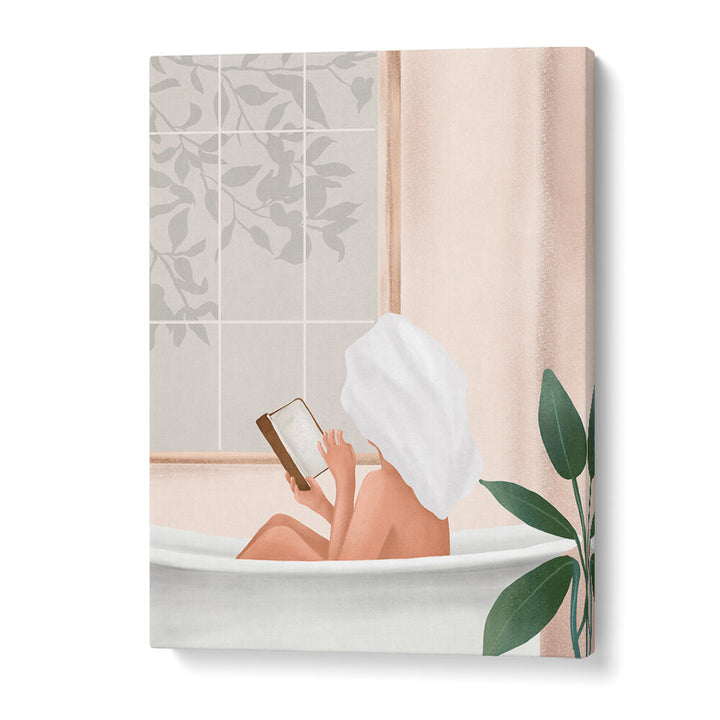 READING GIRL IN BATHTUB