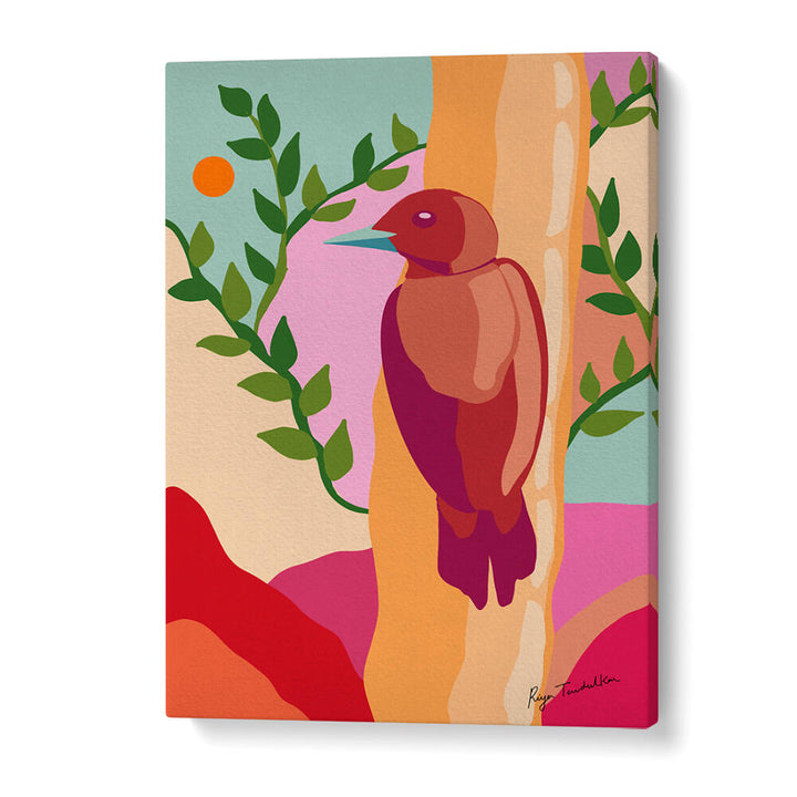 RUFUS WOODPECKER ABSTRACT ART
