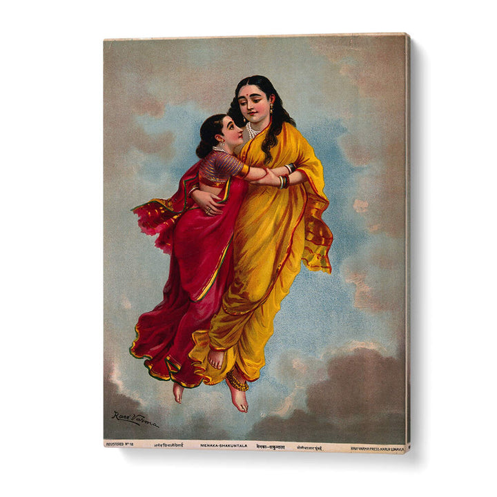 SAKUNTALA AND HER MOTHER FLY TOWARDS HEAVEN