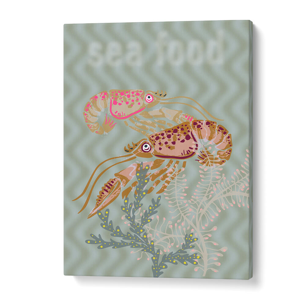 Colorful SEA FOOD V, BEACH PAINTINGS featuring vibrant sea life, perfect for coastal decor and enhancing any space.