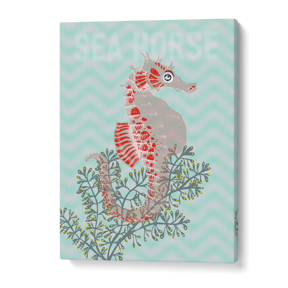 Vibrant SEA LIFE LOBSTER I, BEACH PAINTINGS showcasing a colorful lobster against serene ocean waves, perfect for coastal decor.