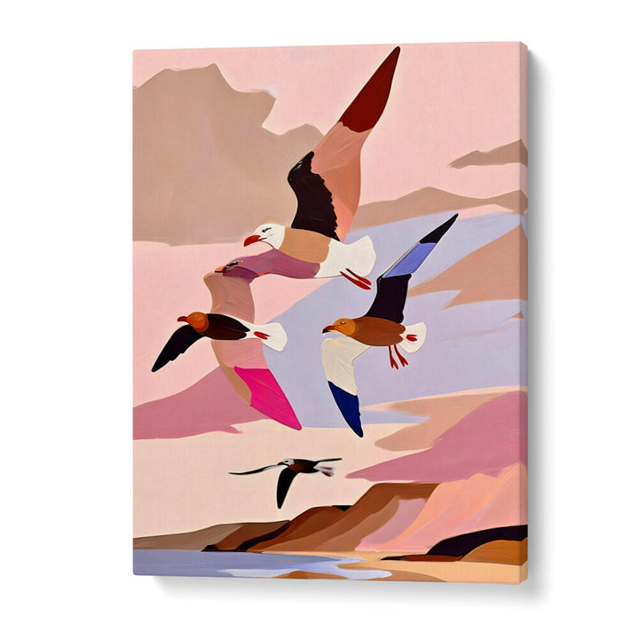 SOARING SILHOUETTE SEAGULLS