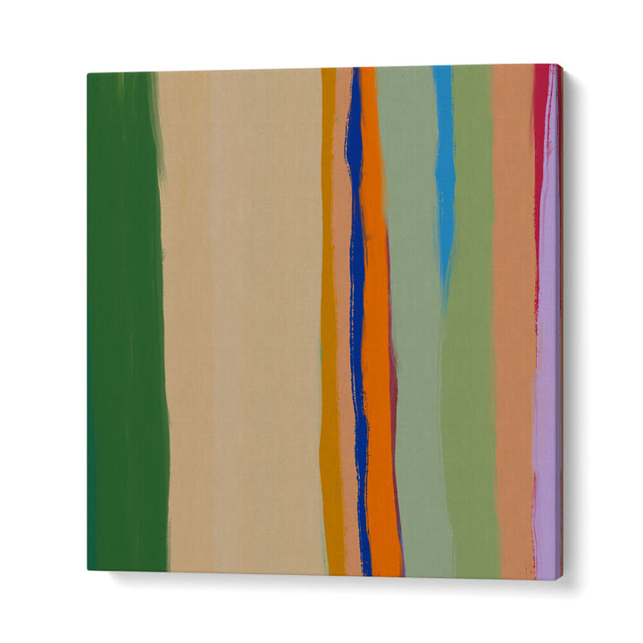 STRIPES WITH EARTHY GREENS , ABSTRACT PAINTINGS