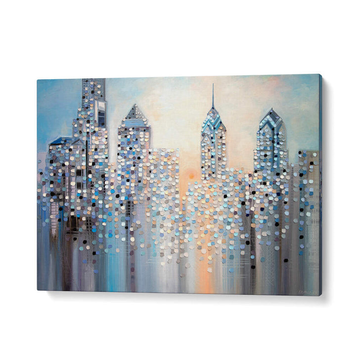 SUNRISE IN PHILADELPHIA , MODERN IMPRESSIONISM PAINTINGS