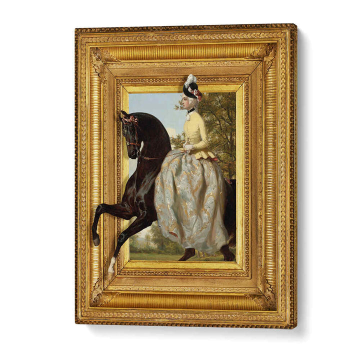 THE LADY AND HER HORSE , ANIMAL PAINTINGS