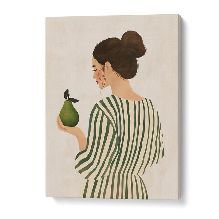 THE WOMAN AND THE PEAR , PORTRAITS & FIGURATIVE ILLUSTRATIONS