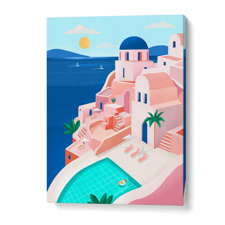 TRANQUIL MEDITERRANEAN COASTAL SCENE , TRAVEL POSTERS