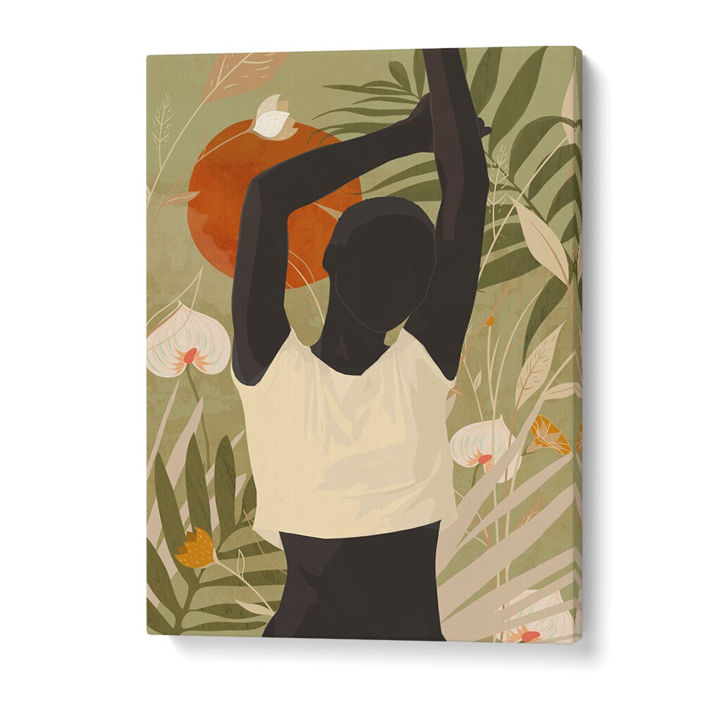 TROPICAL GIRL III, BOHO ART PAINTINGS showcases vibrant bohemian aesthetics, perfect for elevating your decor.