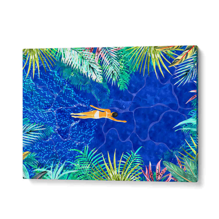 TROPICAL JUNGLE POOL , BEACH PAINTINGS