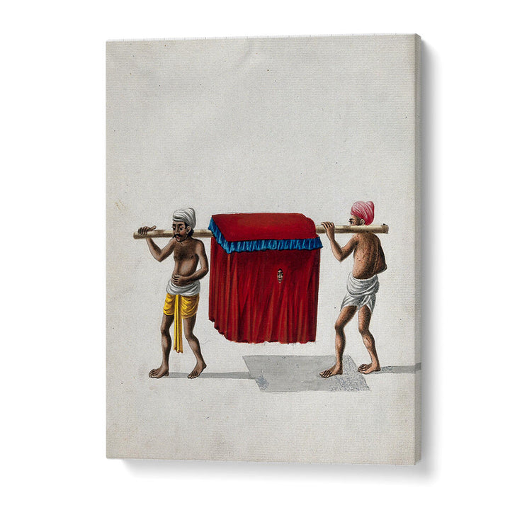 TWO MEN CARRYING A COVERED PALAQUIN