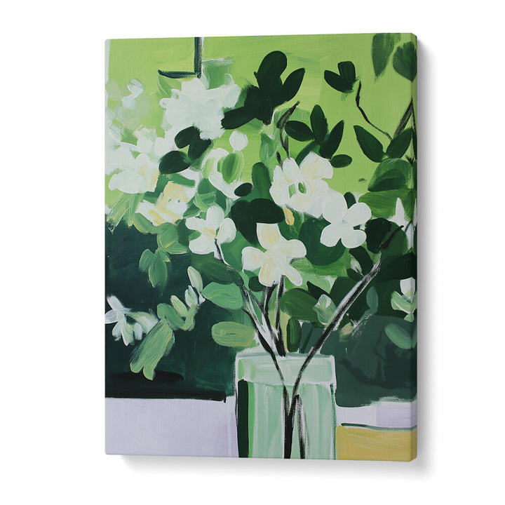 VIBRANT GREEN PALETTE , FLORAL FLOWER PAINTINGS