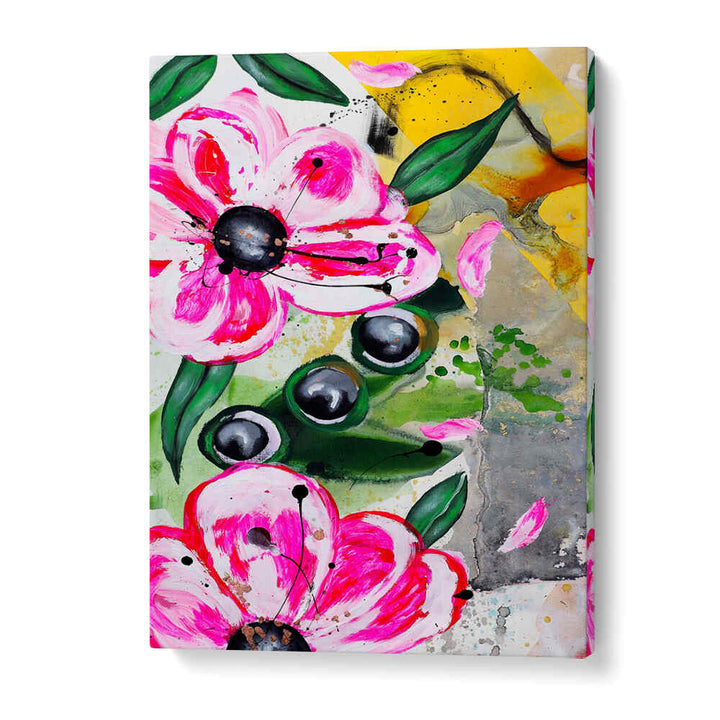 VIBRANT PINK FLOWERS BT , FLORAL FLOWER PAINTINGS