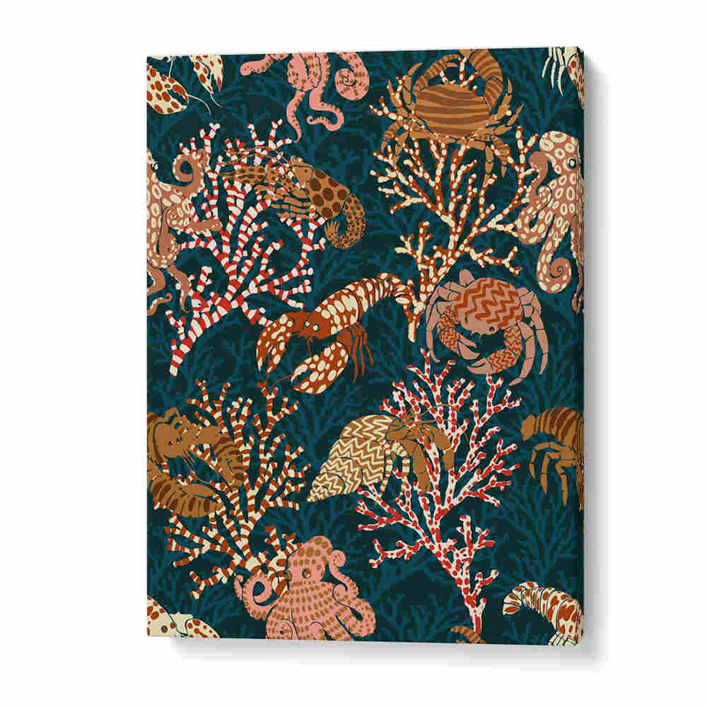 Vibrant CORAL REEF I, BEACH PAINTINGS showcasing colorful marine life and coral, perfect for a coastal home decor.