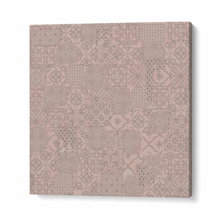 VINTAGE TILE PATTERN CLASH SOFT PINK , PATTERN ART PRINTS