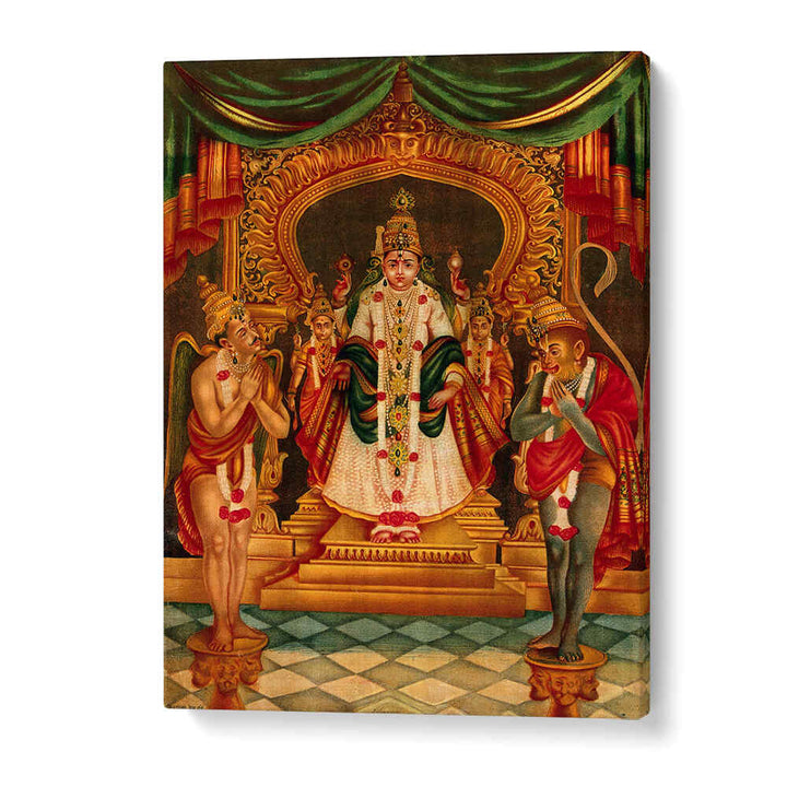 VISHNU PORTRAYED WITH HANUMAN AND GARUDA