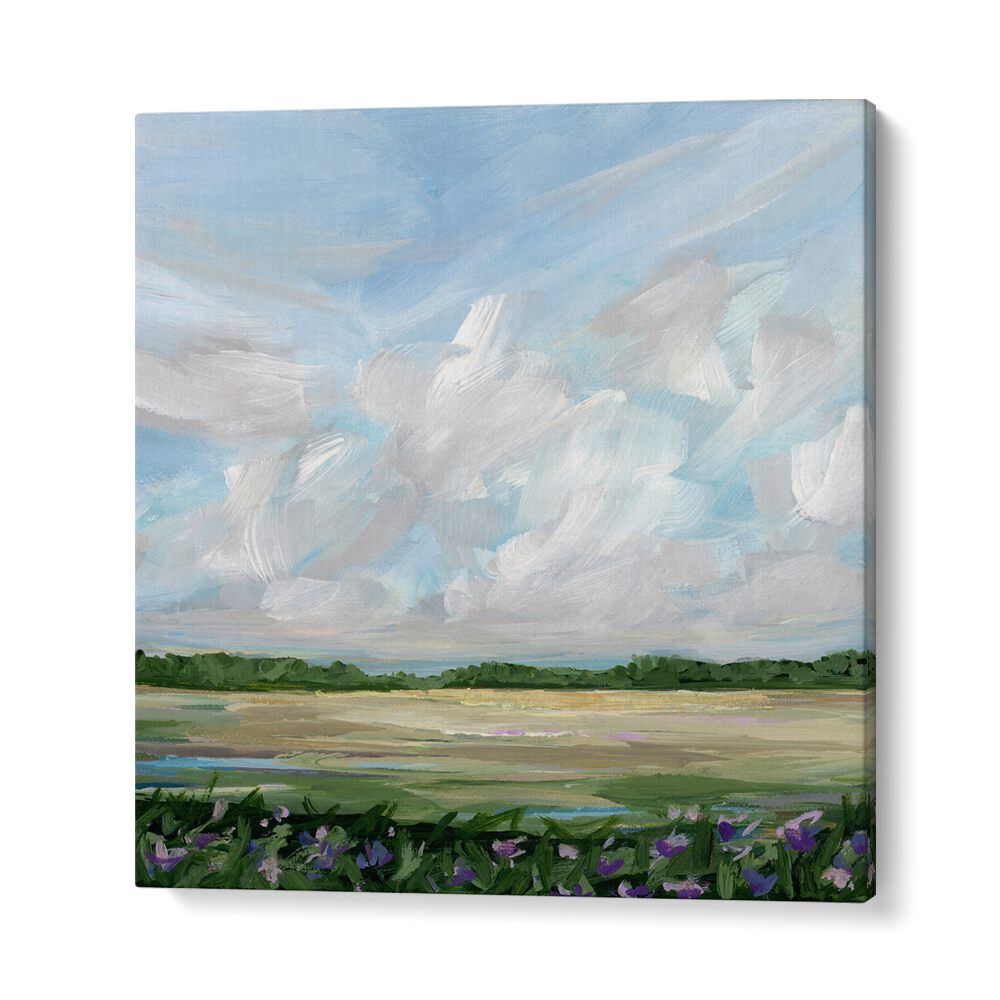 WIND & WILDFLOWERS captures serene landscapes with vibrant blooms, bringing nature's beauty indoors.