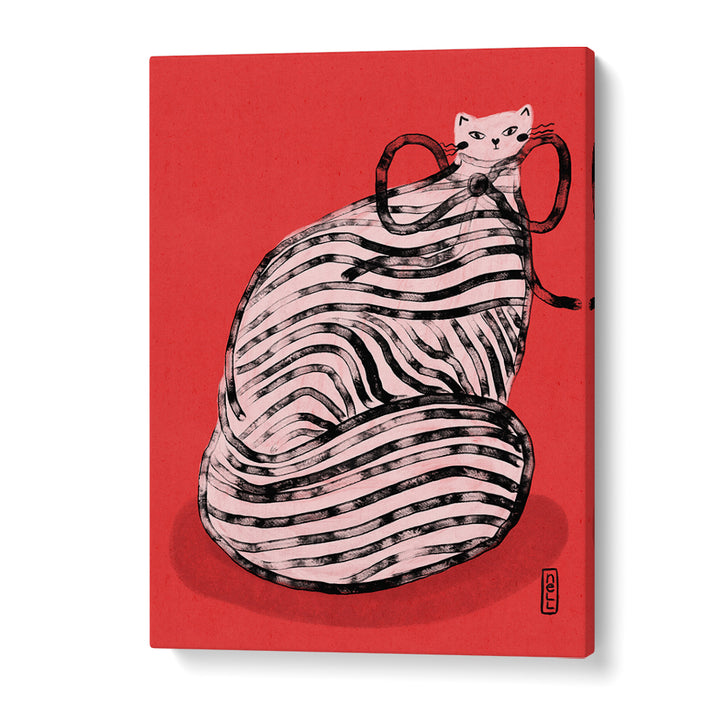 WHIMSICAL RED STRIPED CAT