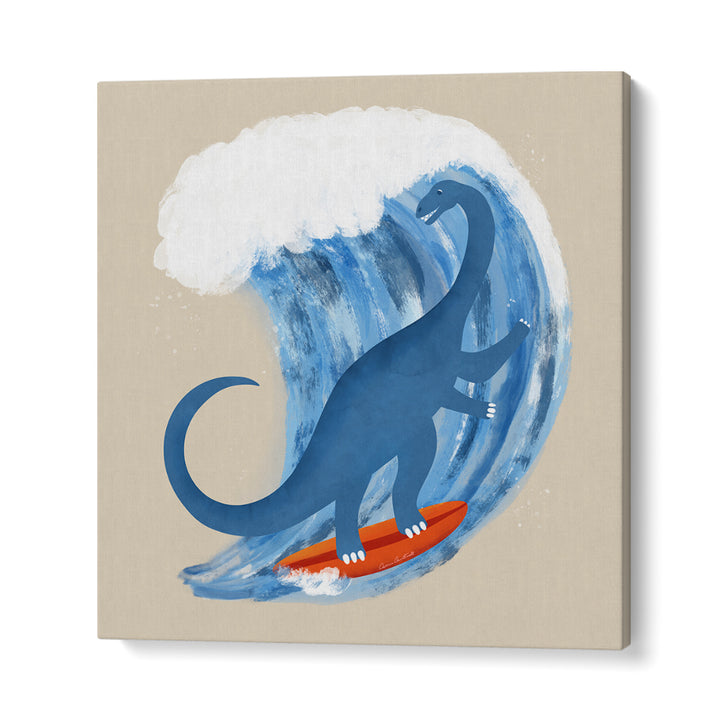 WHIMSICAL SURFING DINOSAUR