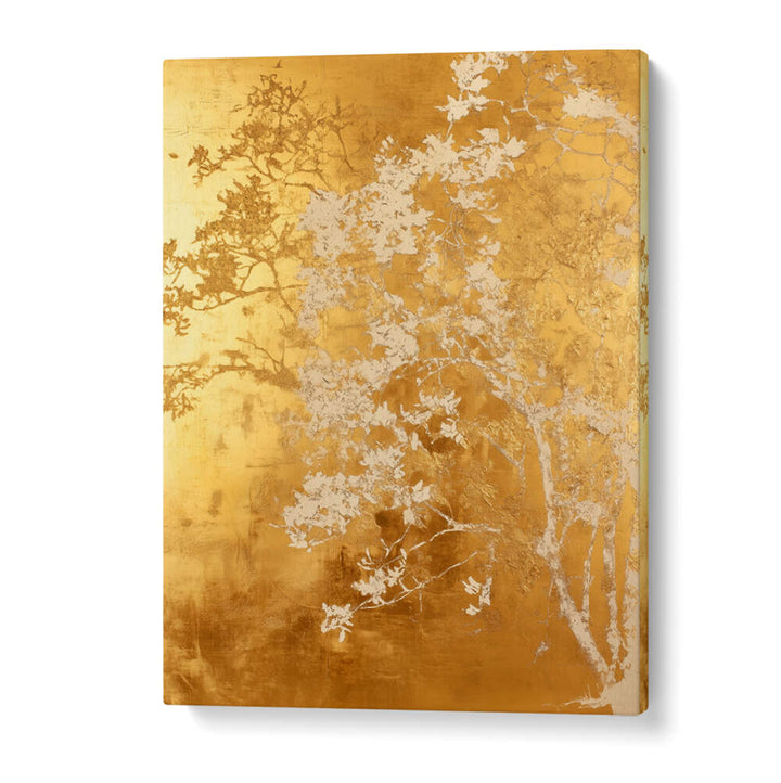 WHITE AND GOLD NATURE LANDSCAPE II , FLORAL FLOWER PAINTINGS