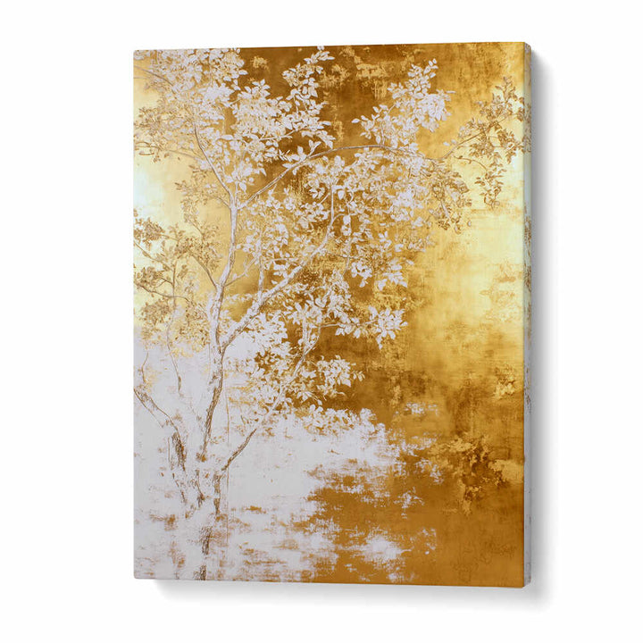 WHITE AND GOLD NATURE LANDSCAPE  , FLORAL FLOWER PAINTINGS