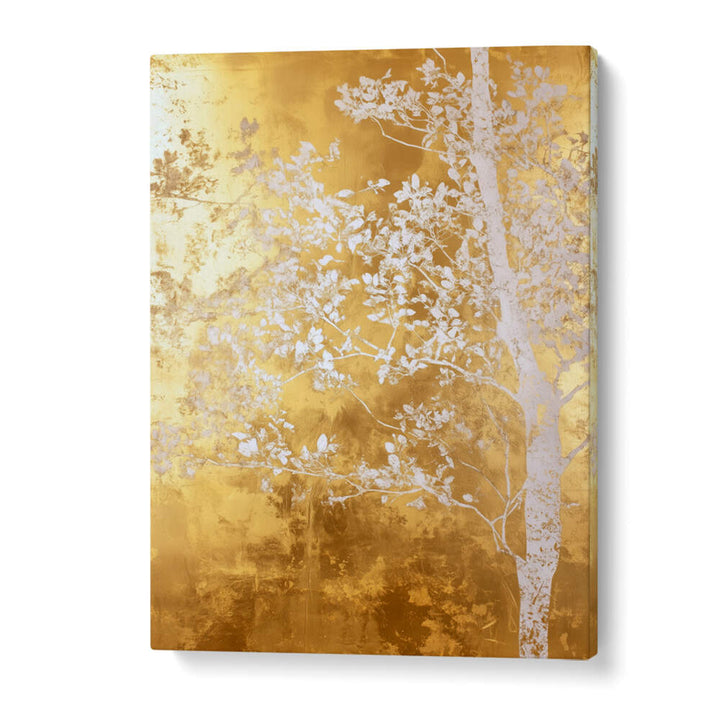 WHITE AND GOLD NATURE LANDSCAPE III , FLORAL FLOWER PAINTINGS