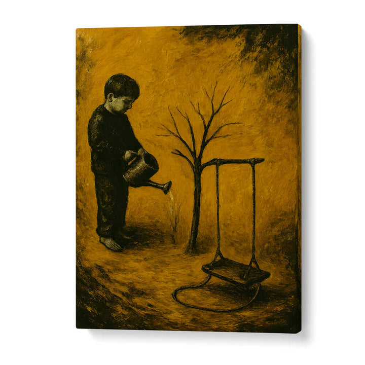 WOMAN BESIDE THE BARREN TREE , EXPRESSIONISM PAINTINGS