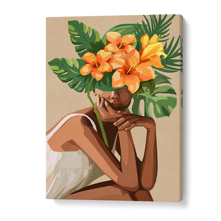 WOMAN WITH LEAVES, SURREAL ART PRINTS