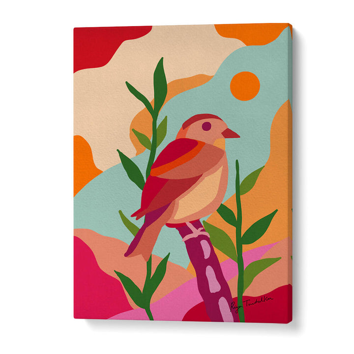 YELLOW THROATED SPARROW  ABSTRACT ART