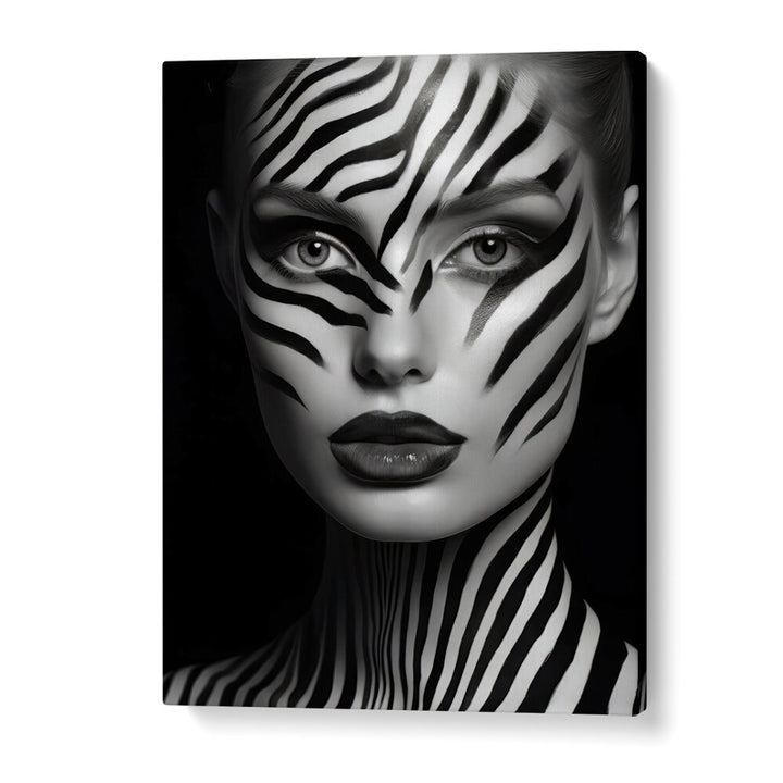 ZEBRA WOMAN PORTRAIT , PORTRAITS & FIGURATIVE ILLUSTRATIONS