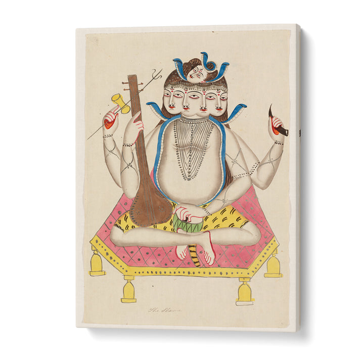 SHIVA DURING 19TH CENTURY PAINTING , INDIAN ART PAINTINGS