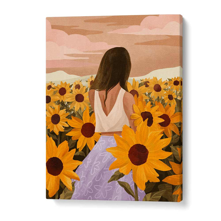 SUNFLOWER EVENINGS BY GOED BLAUW, WOMEN ILLUSTRATION ART PRINTS