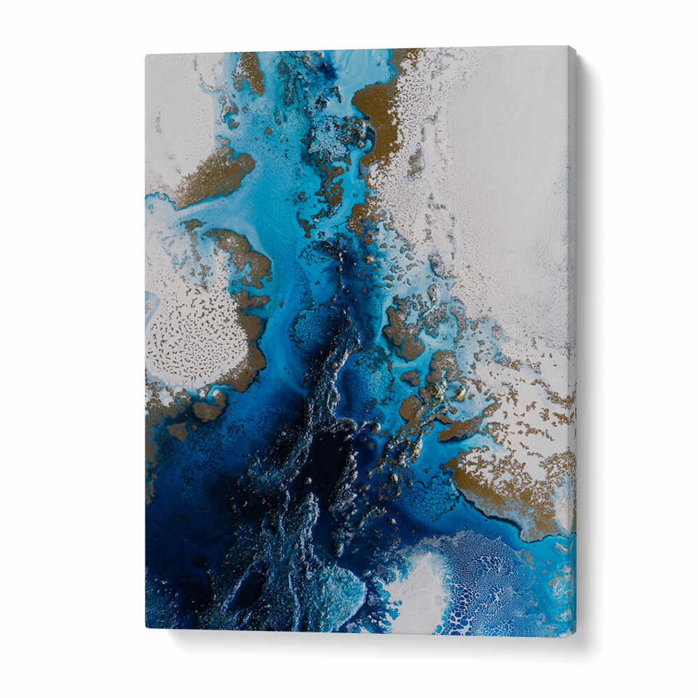 Stunning NAVY INSPIRED, ABSTRACT PAINTINGS featuring deep blues and striking designs to enhance any space.