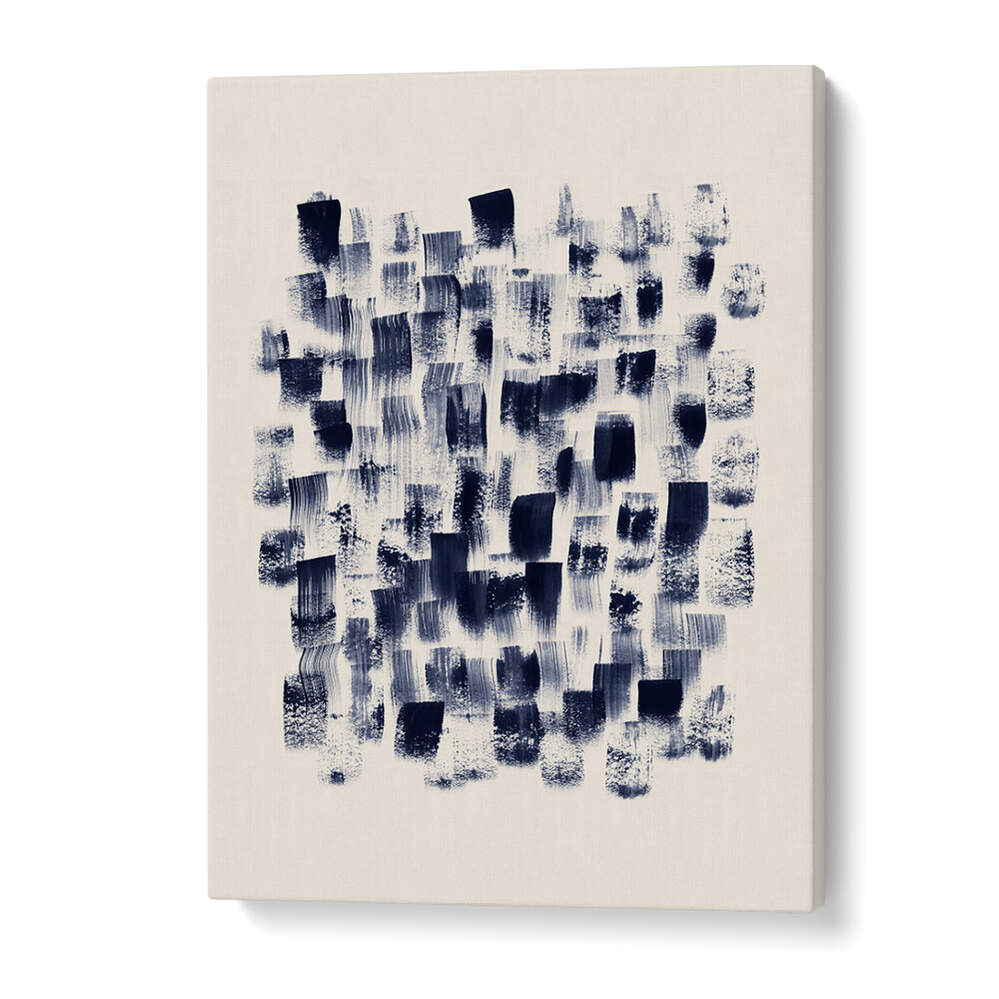 Stunning ABSTRACT NAVY RAIN ON CREAM, ABSTRACT PAINTINGS blend rich navy hues and soft cream tones for modern elegance.