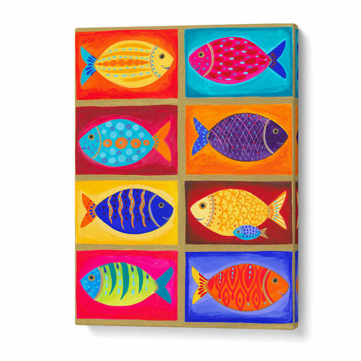 COLORFUL FISH TILES , BEACH PAINTINGS