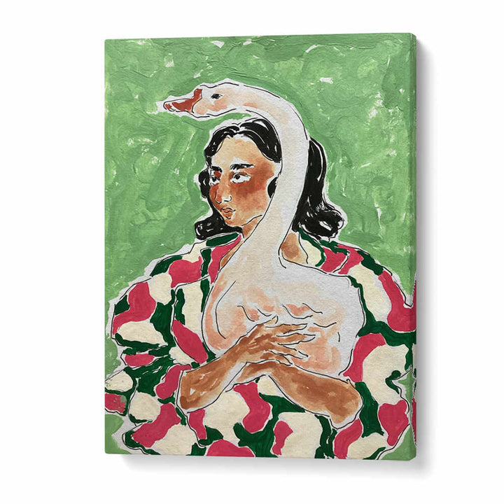 GIRL WITH DUCK , PORTRAITS & FIGURATIVE ILLUSTRATIONS
