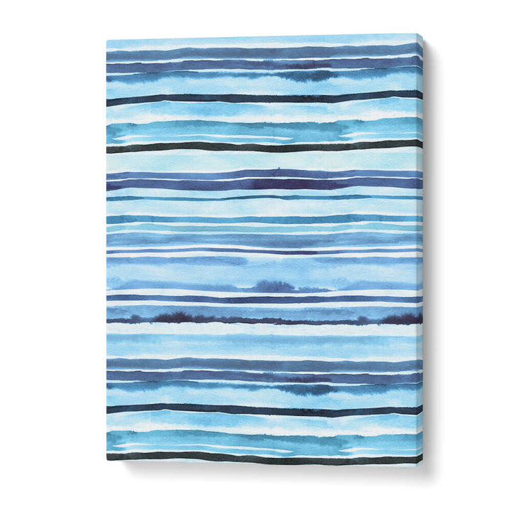 SUMMER WATERCOLOUR STRIPES BLUE SEA , ABSTRACT PAINTINGS