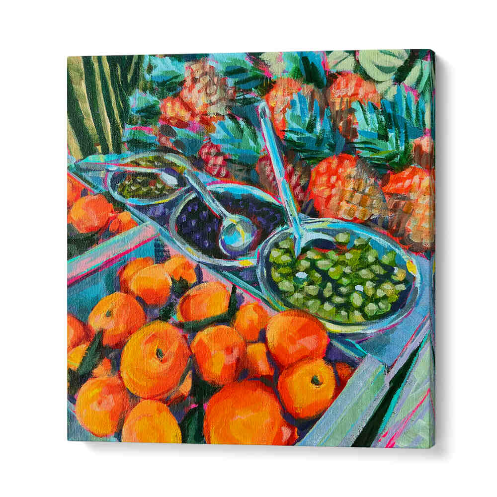 OLIVE LOVER , KITCHEN POSTERS Mediterranean still life with bowls of olives and oranges — Gallery Wrap