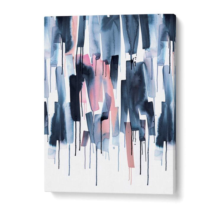 WATERY STRIPES NAVY PINK , ABSTRACT PAINTINGS