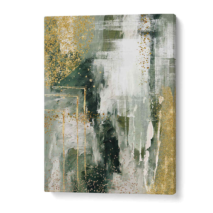 GREEN AND GOLD MOMENT II , ABSTRACT PAINTINGS