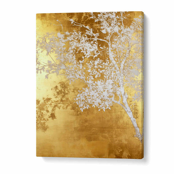 WHITE AND GOLD NATURE LANDSCAPE V , FLORAL FLOWER PAINTINGS